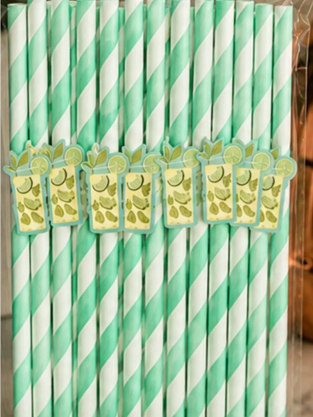 Paper Straws with Various Charms